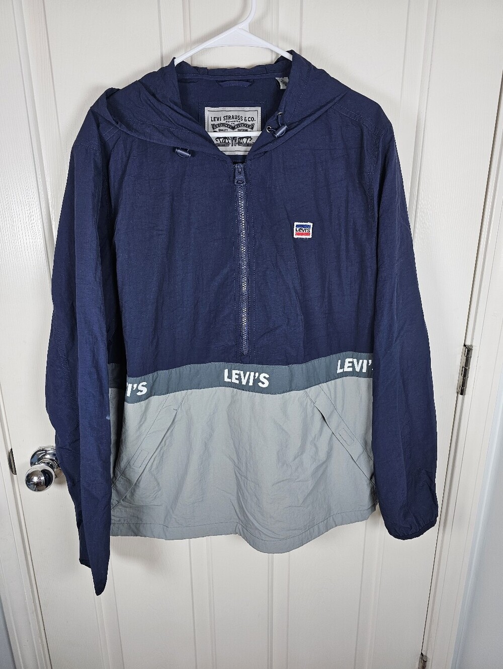 Levi's 2-Pocket Blue Zipper Hoody Jacket Mens Size Large